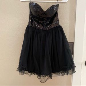 Black sequin mini dress